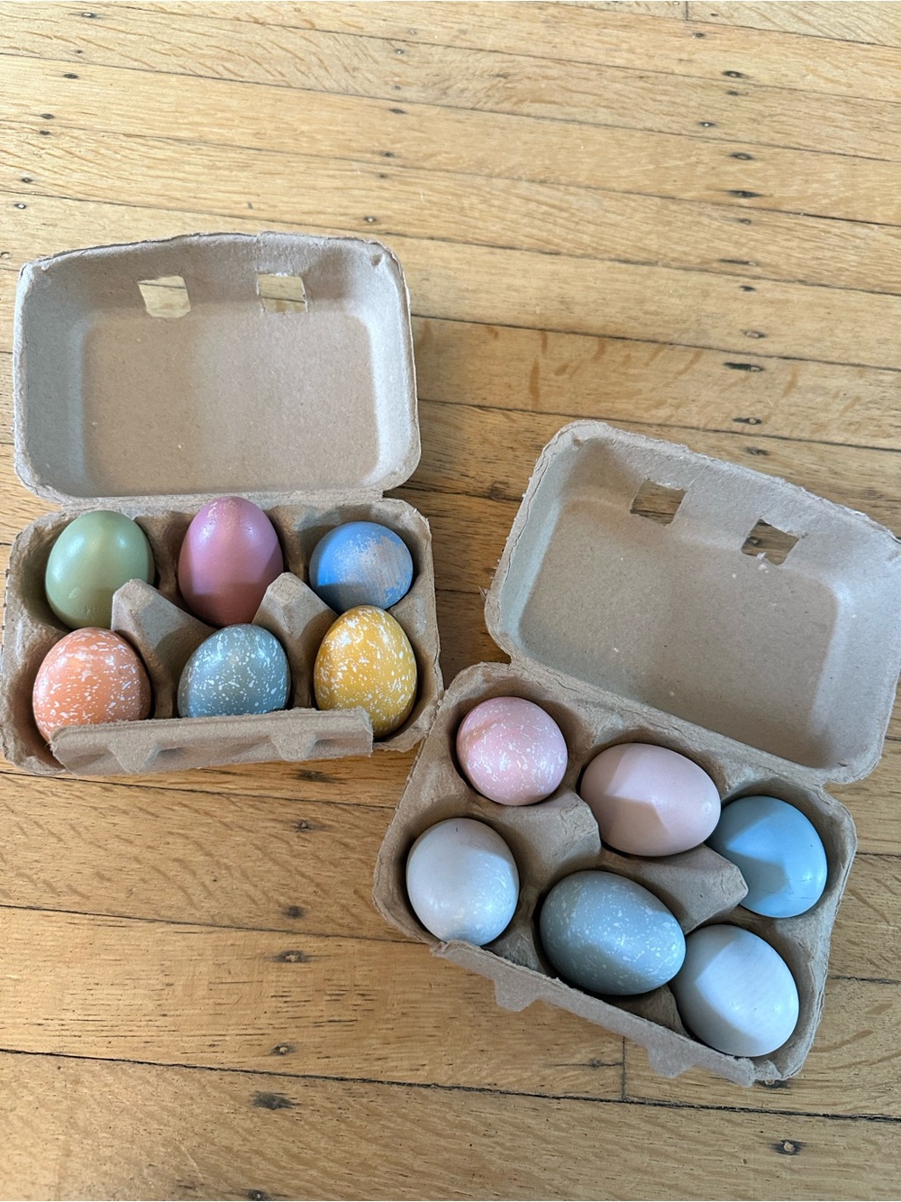 Play food wood eggs